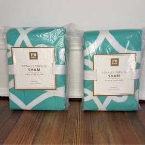 Two New In package Pottery Barn Teen Standard Pillow Shams in Poolside Palms